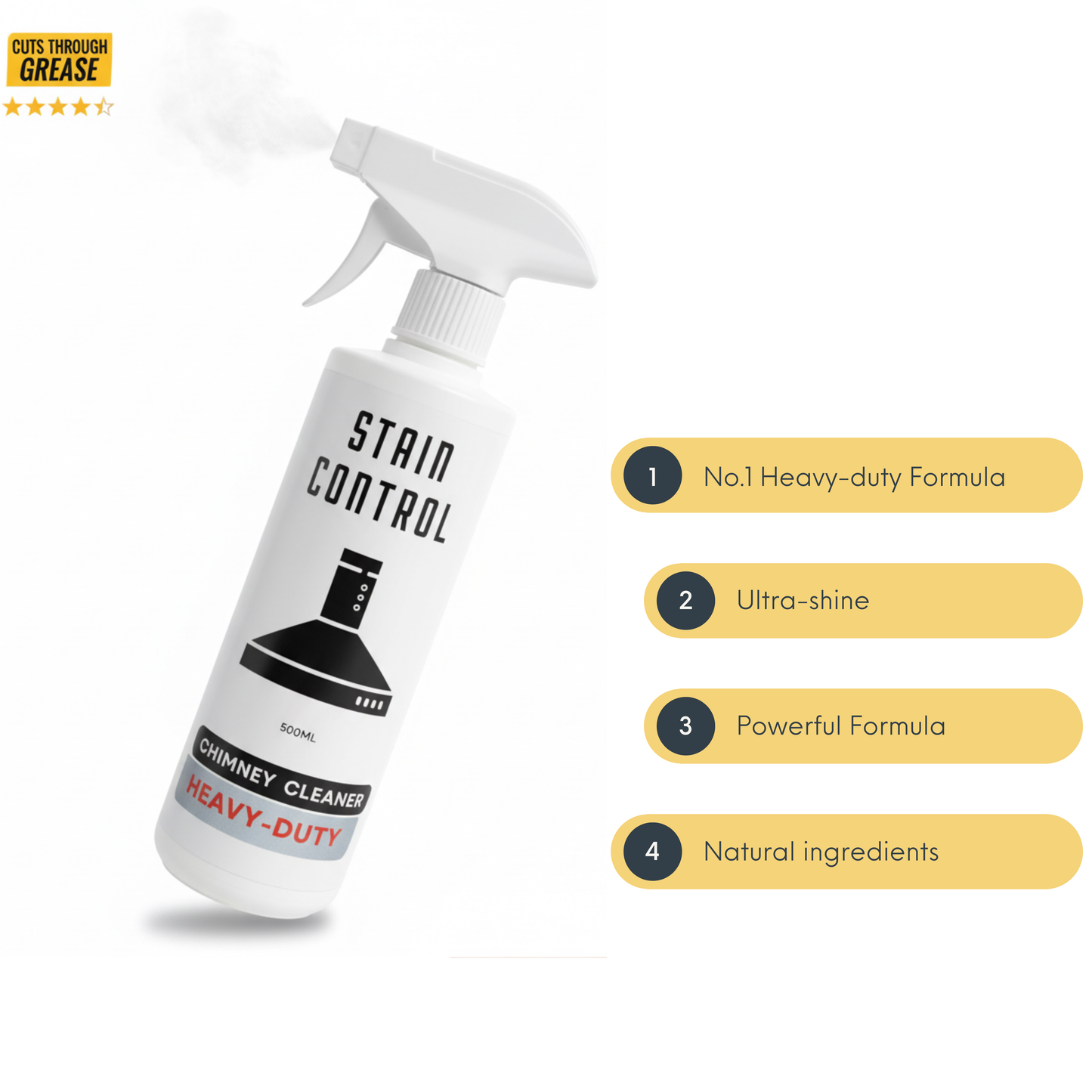 Staincontrol Chimney Cleaner Spray – Heavy Duty Grease & Oil Remover for Kitchen Chimneys & Exhaust Fans 500ml